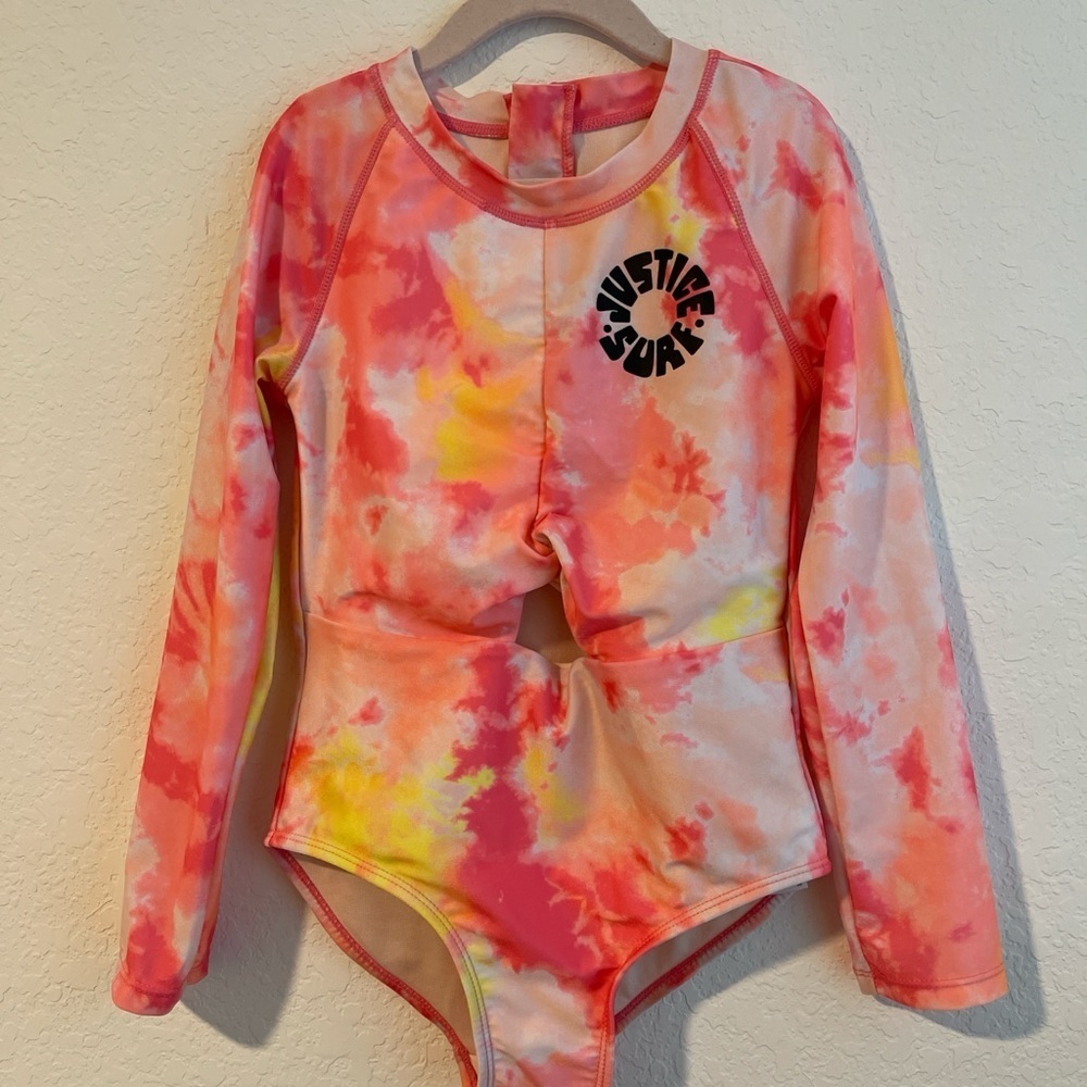 Justice Kids Colorful Tie-Dye Surf Suit